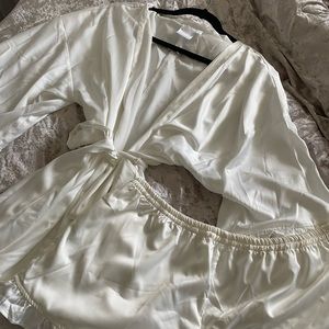 Plum Pretty Sugar Bridal Robe and Shorts